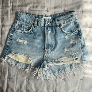 ZARA TRF High Rise Denim Shorts